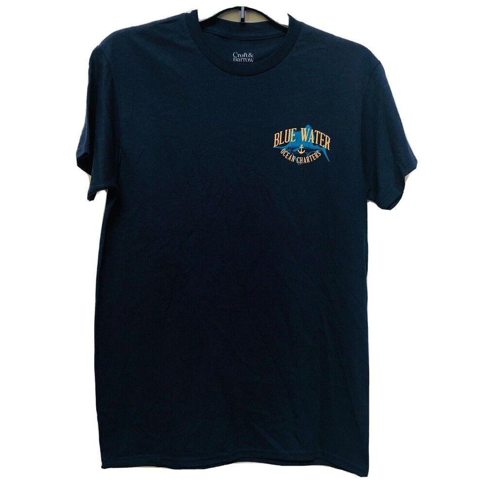 Croft & Barrow Men's Crew Neck Blue Short Sleeve T-Shirt Size S 100%Cotton hgd